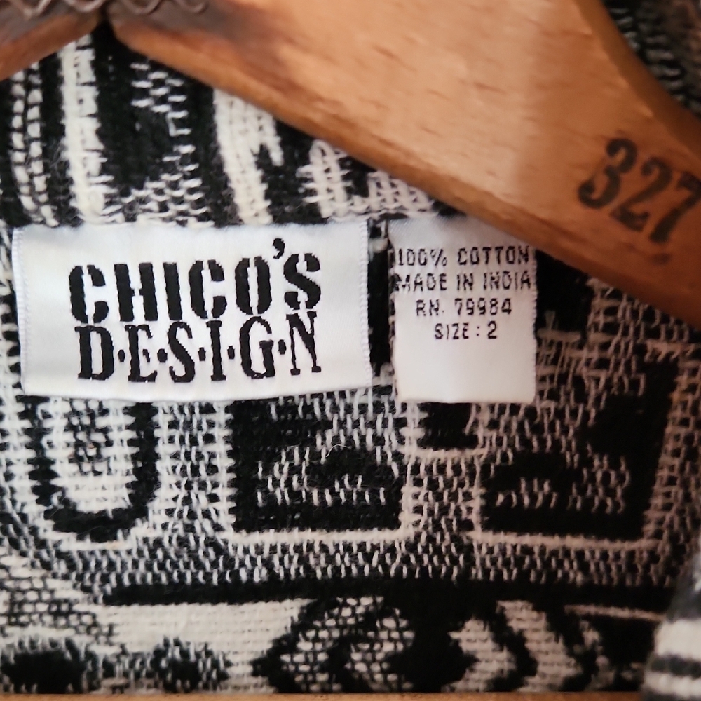 Chico's Black and White Patterned Jacket - Picture 2 of 3
